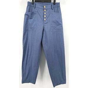 Lintico Linen Blend Button Fly Pants Tapered Trousers Women’s M
